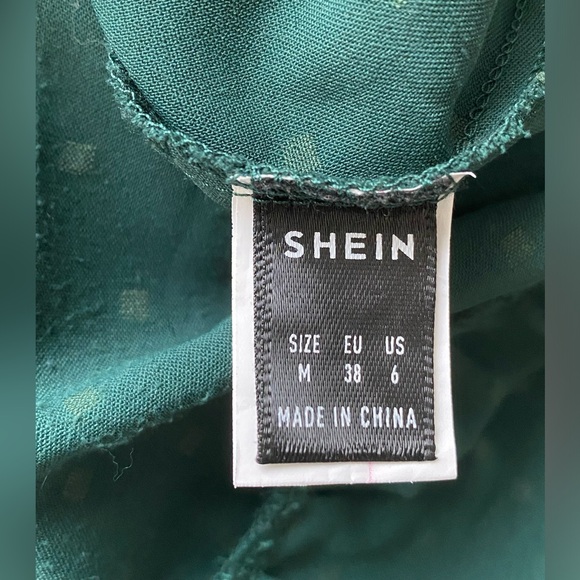 Ladies M Green Eyelet SHEIN Summer Dress - Picture 3 of 4